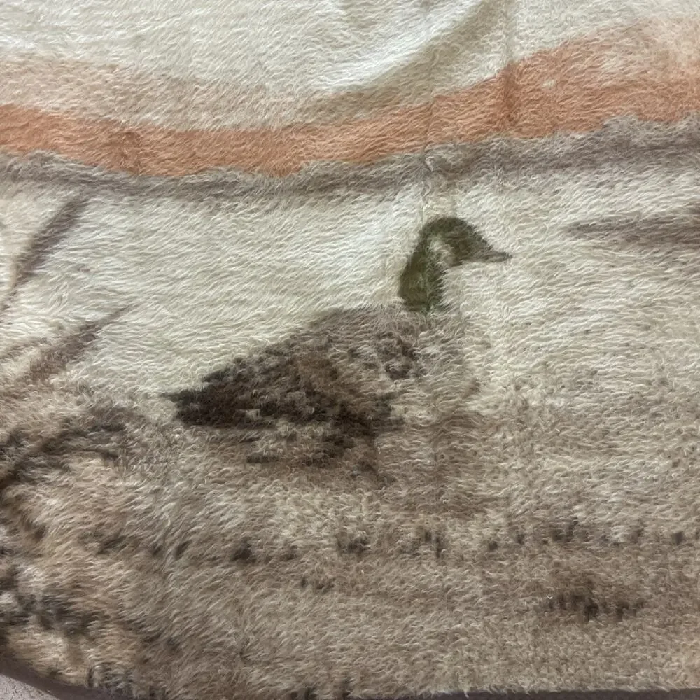 VTG Ibena Flying Geese Blanket Reversible Sunset Cabin TURKEY 79